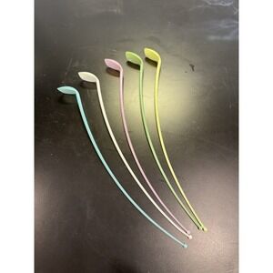 5 Vintage Tupperware #165‎ Iced Tea Spoons Long Float Shake Cocktail Pastel